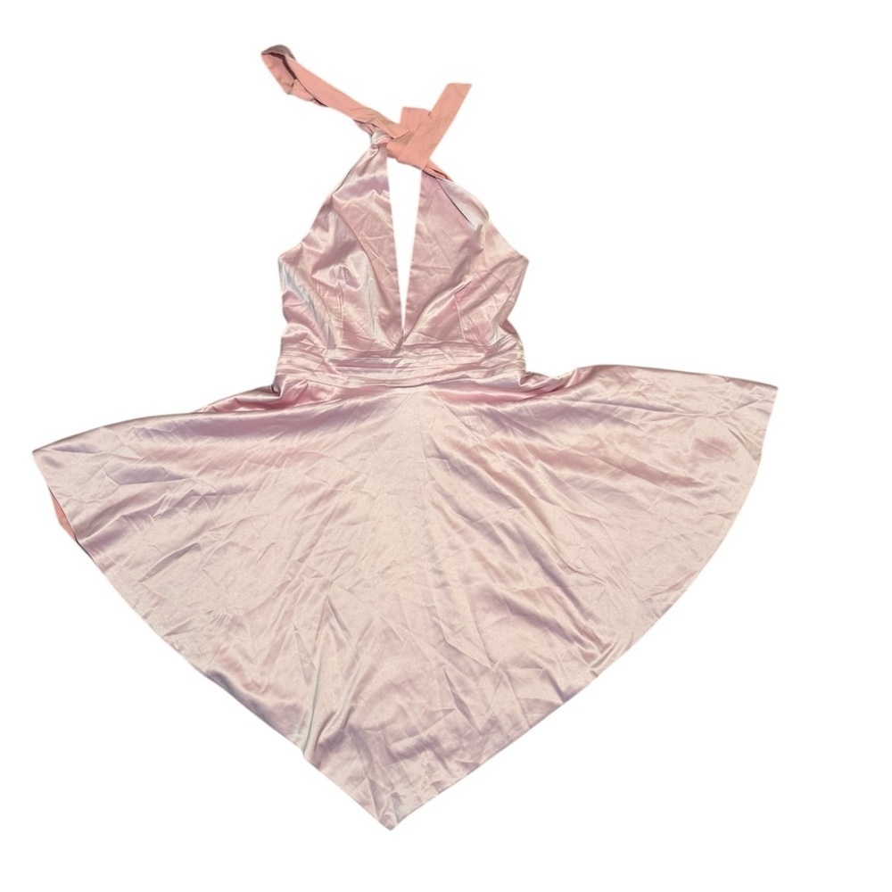 LuFeng Women's Sexy Sleeveless Halter Deep V Neck Backless Pink Large NWT